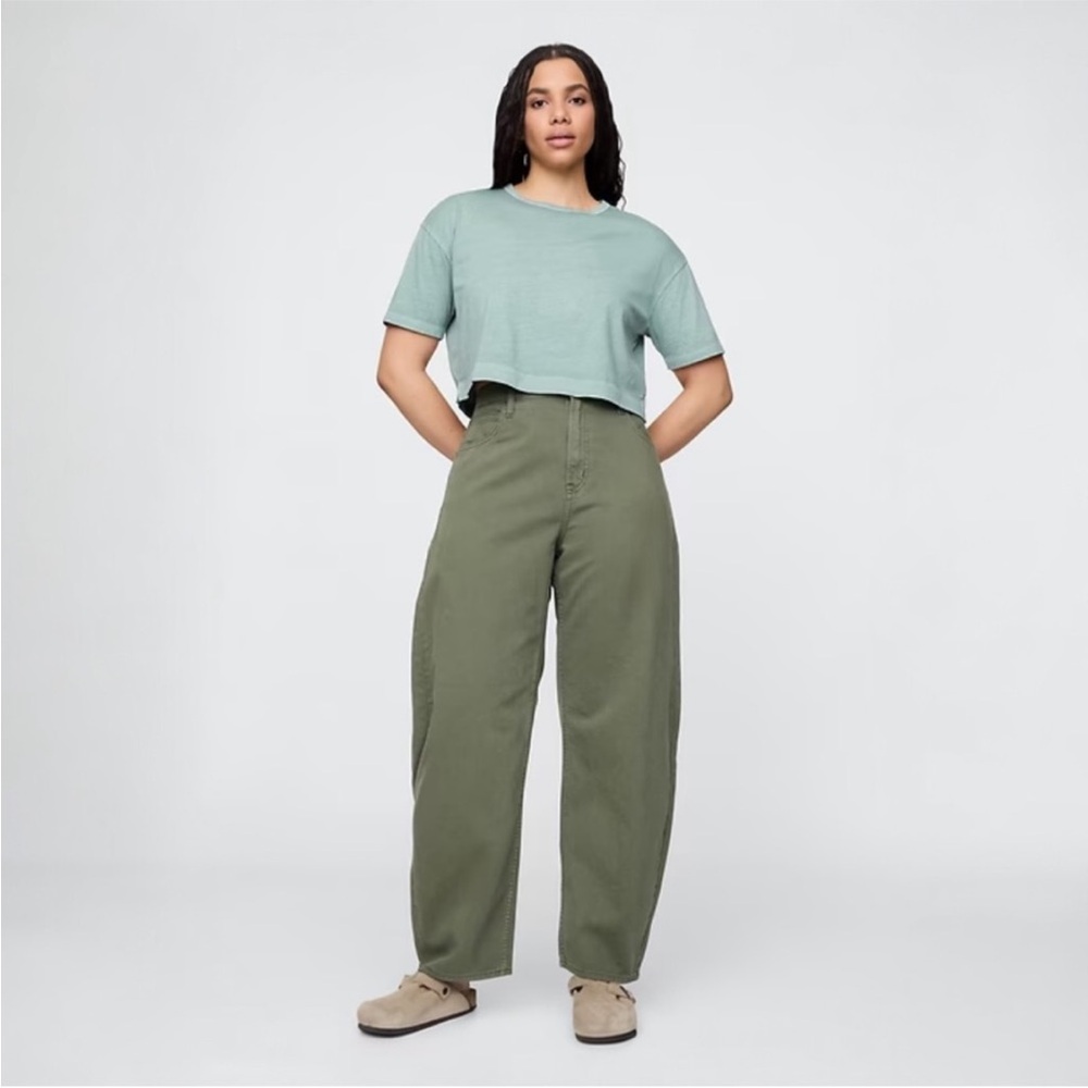 NWT! GAP Mesculen Green High Rise Barrel Jeans - Size 29/8 #739238 🩷